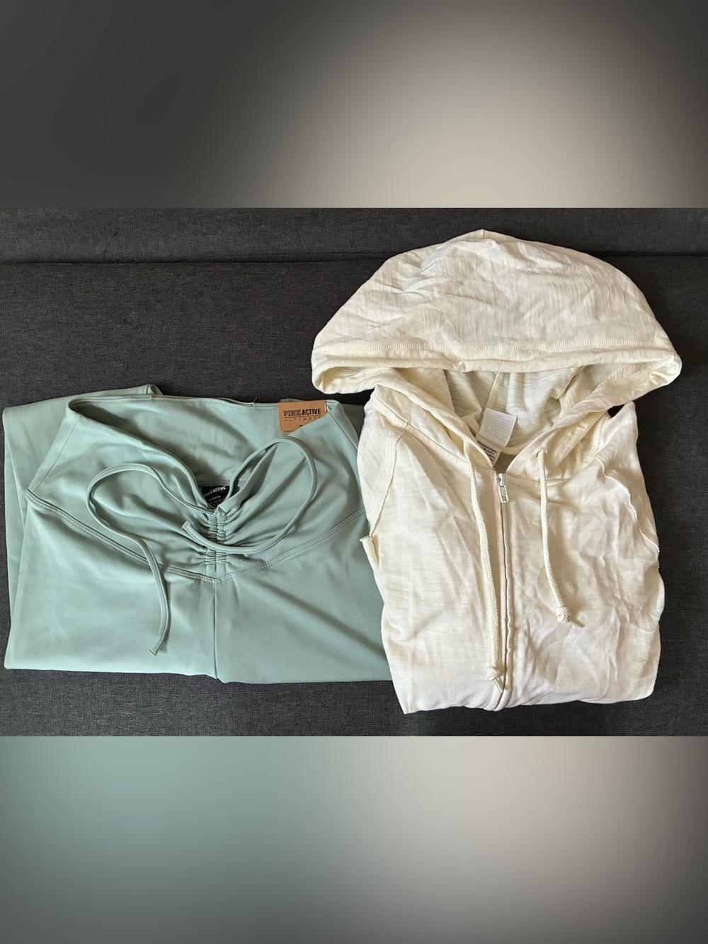 PINK Victoria's Secret Cream Zip Hoodie and leggings Size Medium